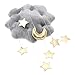 LIOOBO Baby Crib Mobile Decor Plush Cloud Star Moon Baby Bed Art Mobile Baby Photography Props Nursery Baby Rattle Mobile (Grey)