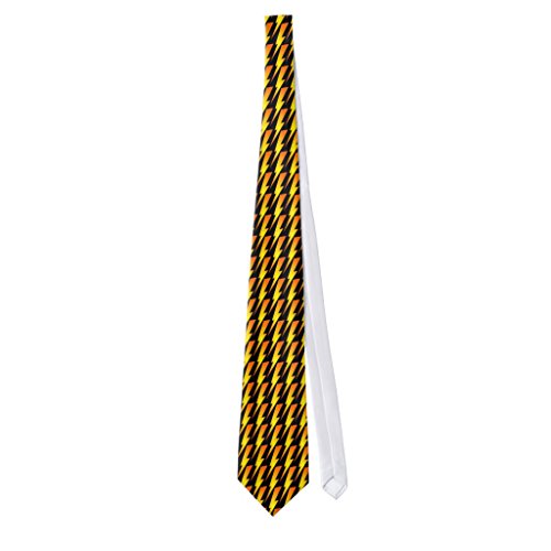 Zazzle Orange and Yellow Lightning Bolts On Black Necktie