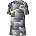 NIKE Boys' Short Sleeve All Over Print Training Top, Cool Grey, Large