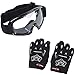 XFMT DOT Youth Kids Motocross Offroad Street Dirt Bike Helmet Youth Motorcycle ATV Helmet with Goggles Gloves Black Skull L