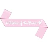Bachelorette Party Sash Bridal Shower Decorations Engagement Supplies Gifts Wedding Party Accessories Decorations for Bride's Mother Bridal Shower Supplies for Mother Brides Gift Favor Decor Pink