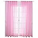 WUBODTI Pink Star Sheer Curtains for Girls Nursery Room Decor 39 x 79 inch 2 Panel, Cute Light Filtering Tulle Window Treatments Rod Pocket Privacy Tulle Drapes for Living Room Kids Bedroom