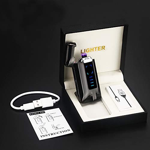 USB Electric Lighter, KIMILAR Windproof Lighter Rechargeable Micro-USB Interface Plasma Electric Dual Arc Flameless Lighter with Battery Indicator for Candle Fireworks etc. - Thumbnail 6