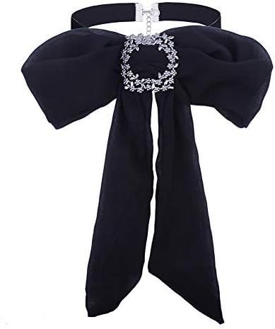 PINKH Velvet Choker Ladies Bow Tie Collar Choker Necklace, Neckwear Bowknot Chiffon Neckties for Women and Girls, Adjustable