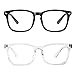 MEETSUN Blue Light Blocking Glasses Nerd Eyeglasses Clear Frame,Anti Blue Lights Computer Reading Gaming Glasses For Women Men (2 Pack Black + clear lens, 53)