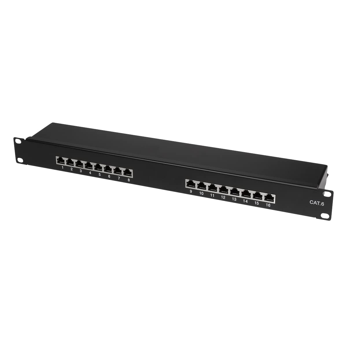 LogiLink Professional PrimeLine patch panel, 19 inch distribution panel, STP (shielded) black 16-Port