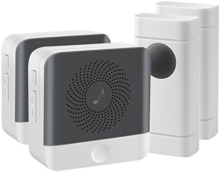 YOTECE Wireless Doorbell Waterproof Door Bell Kit 1000Feet Operating with 52 Chimes,2 Transmitter and 2 Receiver with 4 Level Volume Loud Decorative Doorbell for Home/Office