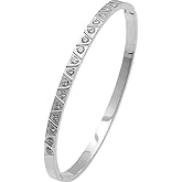 Jude Jewelers 4mm Stainless Steel Full Cubic Zircon Filled Eternity Style Open Clasp Bangle Bracelet