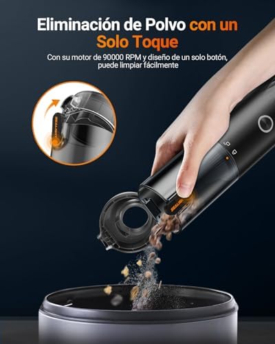 Aspirador de Mano, 29000Pa Mini Aspirador Recargable con 40 Minutos Duración Batería, 4 en 1 Aspiradoras de Mano con Motor sin Escobillas, 2 Niveles Aspirador (Apex Black)