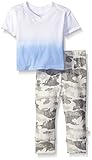 Burt's Bees Baby Boys' Organic Dip Dye V-Neck and Distressed Camo Pant