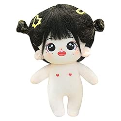 niannyyhouse 20cm Plush Doll Black Hair Girl