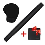 Computer Wrist Pad, GLTECK Mouse Pad Rest for Office & Home While Using Laptop or Computer –Ergonomic Support, Soft Silicone Gel- Cleaning Cloth Included | Black