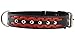 Genuine Leather Braided Studded Dog Collar, Red on Black 1.6