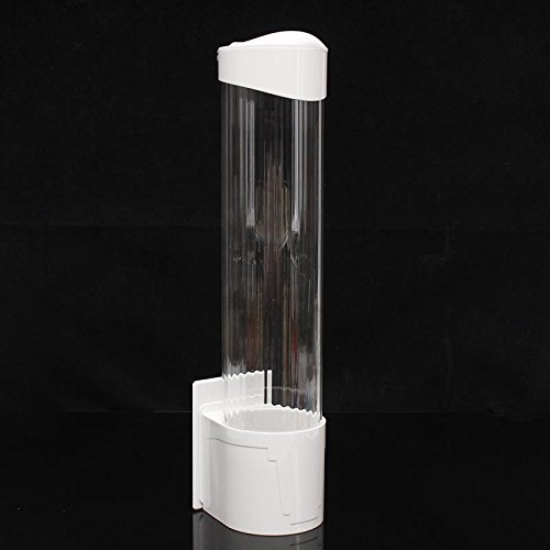 Xiaolanwelc@ 7.5cm 50Pcs Plastic One Touch Button Paper Cup Holder Rack Paper Cups Dispenser Plastic Holder Self Adhesive Shelf Anti Dus - Thumbnail 7