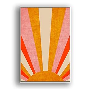 Framed Canvas Wall Art Abstract for Living Room, Bedroom Color Block Canvas Prints for Modern Home Decoration Ready to Hang - 16"x24" inches