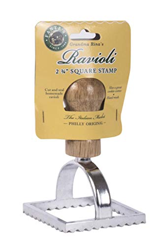 Fantes Ravioli Maker Stamp Set, Square Stamp with Wooden Handle and Fluted Edge, 2.75-Inch, The Italian Market Original since 1906 - Thumbnail 6
