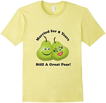 Men's 8th Wedding Anniversary Tshirt 8 Years Married Couple Bliss Small Lemon