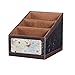 Top Grade Vintage Retro Flower PU Leather Desktop Storage Office Desktop Organizer Remote Control Holder