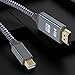 Mini DisplayPort to HDMI Cable 6.6ft,4K/30Hz Capshi Nylon Braid Thunderbolt to HDMI Cable,UHD High Speed Mini DP to HDMI Cable Compatible for MacBook for Air/Pro, for Surface Pro/Dock