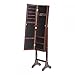 FDW Lockable Mirrored Jewelry Cabinet Armoire Mirror Organizer Storage Box