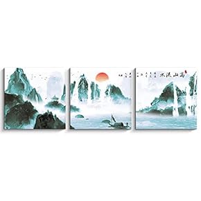 3 Panels Mountain Landscape for Living Room Painting...