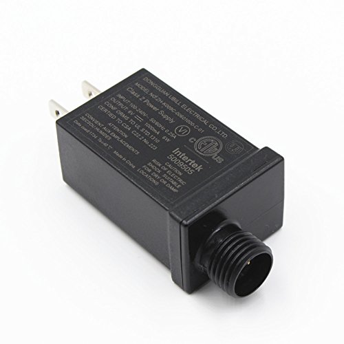 6V LED Power Supply Low Voltage LED Transformer Class 2 Power Supply Waterproof IP44 Seasonal Use LED Driver US Plug LED Adapter For String Light, Projector Light, Lawn Lamp (6V1A)