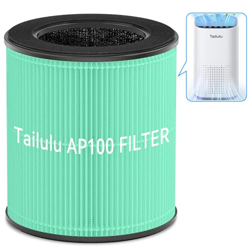Tailulu Official AP100 Air Purifier Replacement Filter, 3-in-1 Air Purifier Filter, True H13 HEPA Filter, 1Pack(Green)