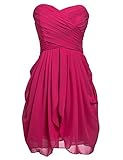 Strapless Short Bridesmaid Dresses Chiffon Ladies Wedding Party Evening Gowns