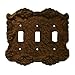 Rustic Brown Cast Iron Triple Switch Cover Plate