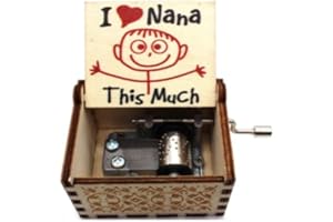 HEZNZXQ Wooden Music Box, You are My Sunshine Music Boxes, Grandma Gift Idea for Christmas, Birthday, Valentine's Day, Mother's Day, New Year, I Love Nana This Much Gifts