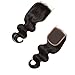 Klaiyi Hair Brazilian Body Wave Lace Closure Free Part 4X4 100% Unprocessed Human Hair Extensions Natural Color 14 inch