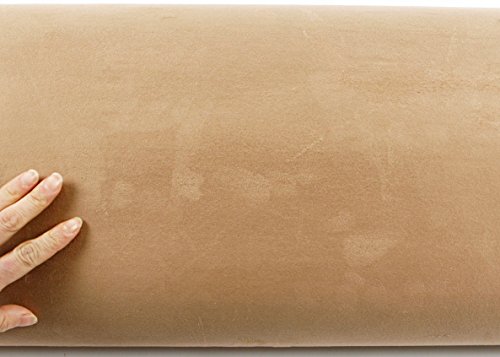 Magic-fix Peel & Stick Suede Look Pre-Pasted Fabric Shelf Liner Adhesive-Backed Suede Wallpaper (Dark Beige : 19.68 inch X 57.08 inch) - Thumbnail 2
