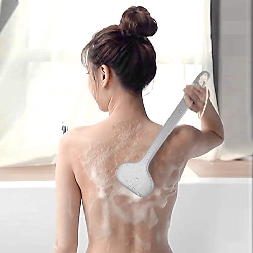 Body Bath Brush with Soft Bristles,Wet Brushing Back Scrubber for Shower with 18 inches Long Handle,Gentle Promote Healthy Glowing Skin and Beauty(Grey) - Thumbnail 6