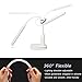 AnSun Rechargeable LED Desk Lamp Clip on Table Light with Battery Powered (2000mAh) 3 Color, Stepless Dimmable Touch Control 360° Flexible Reading Clamp Lamp for Study Bedroom Office (White)