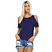 Isaac Liev Women's Open Cutout Cold Shoulder Short Sleeve Top - Made in USA