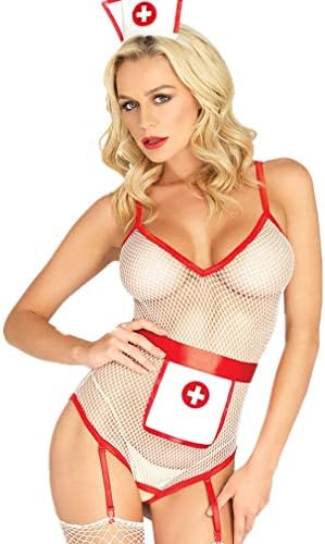 Nurse Uniform Underwear WANQUIY Womens Intimates Underwear Bodysuit Sleepwear Lace Nightwear Black