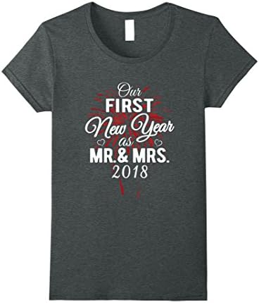 Womens First New Year Couple T-shirt Large Dark Heather