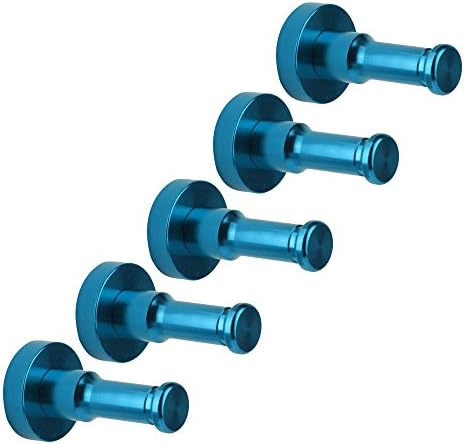 eForwish Aviation Aluminum Coat Robe Towel Hat Hooks Single Wall Mount Wall Mount(Sky Blue) 5 Pcs
