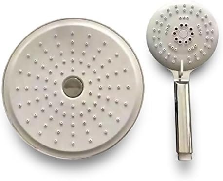Multifunction Showerhead Combo Only Wall Mounted Fixed Extra Large 8 Inch Shower Head With Handheld 3 Setting 1.5GPM Water Saving Spa Set Polished Chrome Universal Standard Faucet