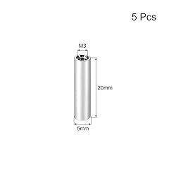 uxcell 5 Pcs M3x20mm Round Aluminum Standoff Column