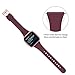 Tobfit Silicone Slim Band Compatible for Fitbit Versa 2/Versa/Lite/SE, Narrow & Thin Sport Wristband with Metal Buckle for Women/Men, Wine red, Large