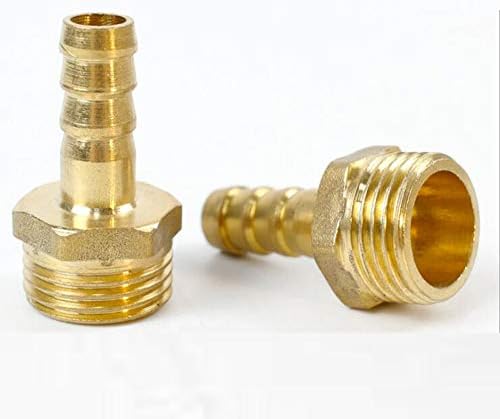 Manloney LLC 2-Pack 1/2" Hose Barb to 1/2" NPT Male Thread Brass Pipe Fittings with Seal Tape