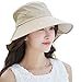 HindaWi Sun Hat Wide Brim Sun Hats for Women UV Protection Floppy Beach Womens Summer Flap Cover Cap Beige
