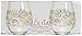 C.R. Gibson 16-Ounce Stemless Holiday Acrylic Wine Glasses, By Lolita, Set of 2, BPA Free, Measures 3.5