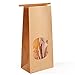 Halulu Bakery Bags Paper Treat Bags Resealable Kraft Paper Bags Cookie Popcorn Bags with Windows, 4.5x2.36x9.6