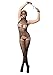 Leg Avenue Women's Kink 2 Piece Fishnet Masked Body Stocking with O-Ring Cups, Black, One Size