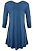JollieLovin Womens Plus Size 3/4 Sleeve Tunic Tops Loose Fit Casual Swing Basic T Shirt to Wear with Leggings Steel Blue