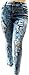 L,Square Womens Plus Size Stretch Distressed Ripped Blue Skinny Denim Jeans Pants (24, L,Square Dark Blue Ls-78404ms-7)