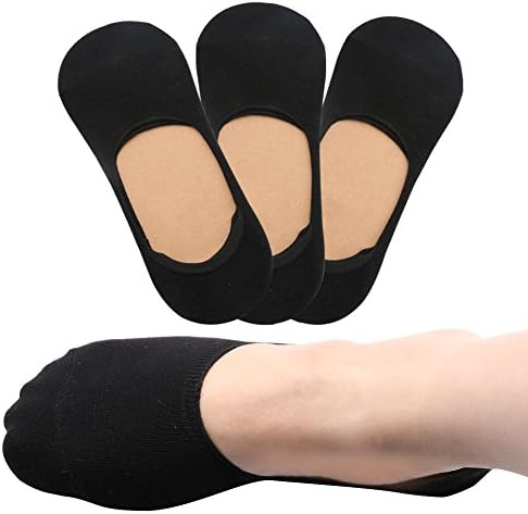 No Show Socks Women, AZB Low Cut Thin Liners Socks for Flats Non Slip-3 Pack NW001
