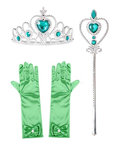 Joy Join Princess Jasmine Costume Outfit for Toddle Girls Birthday Halloween Party with Gloves,Crown,Wand Accessories 4t 5t